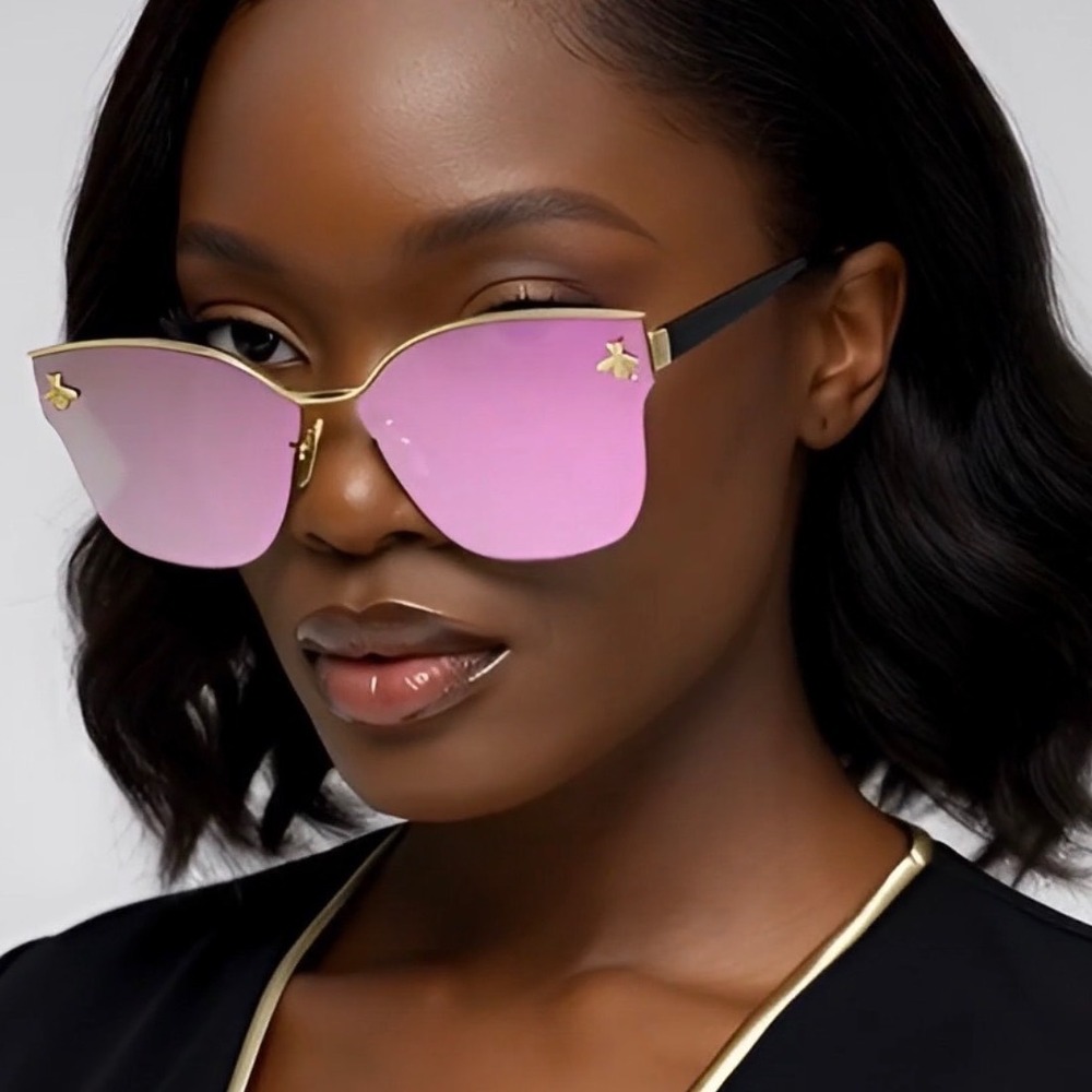 Women Sunglasses Mirror Lens Reflective Oversized Shades Fashion‎ Outdoor Lentes